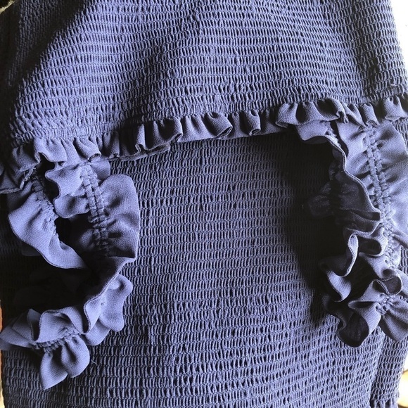 RELISTING SOON: Wilfred Luella Smocked Navy Blue Mini Dress - Picture 15 of 16